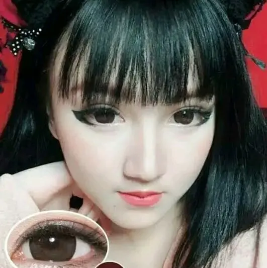 SOFTLENS SCELERA BLACK / CHOCO BIG EYE 23 MM ( NORMAL & MINUS ) 3