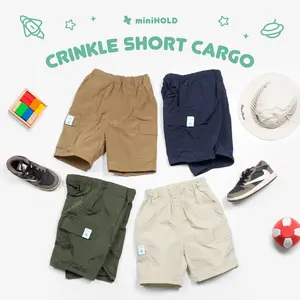 MINIHOLD Cargo Short Pants Celana Pendek Cargo Anak-Anak Parasut Crincle Usia 1-12 Tahun Laki-Laki Katun