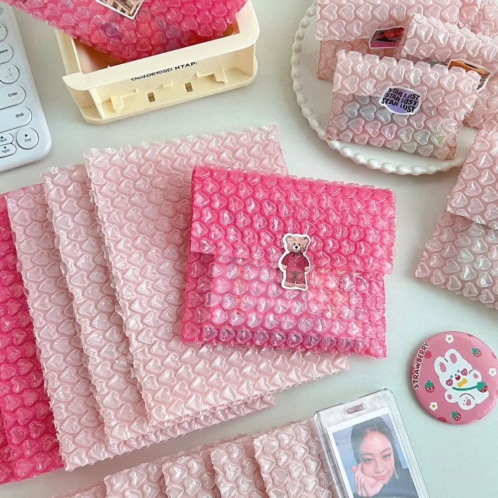 10/1pcs Lovely Heart Bubble Bag Pink Self-Seal Packaging Padded Envelopes PE Shockproof Gift Packaging Bag Small Business Supplies
