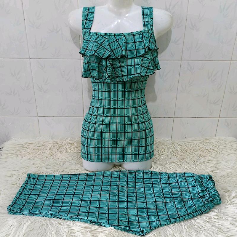 ĐỒ BỘ QUẦN LỬNG qua gối thun ati mềm mịn, áo bèo 2 tầng dễ thương dành cho nữ mặc nhà 7
