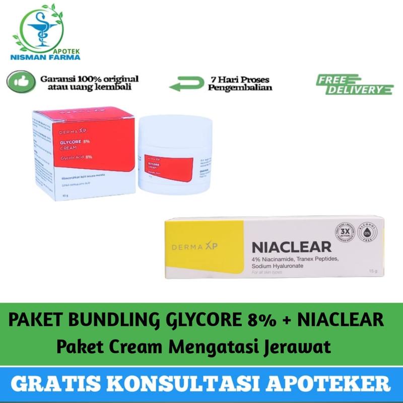 PAKET BUNDLING NIACLEAR NIACINAMIDE 4% + GLYCORE 8% MENGATASI JERAWAT ...