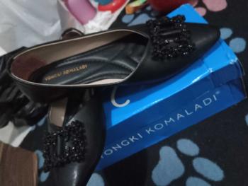 Product Review of Flatshoes Wanita Kerja Bunga Kotak Cantik Menawan Kriwil Hitam Cewek from a**i 0