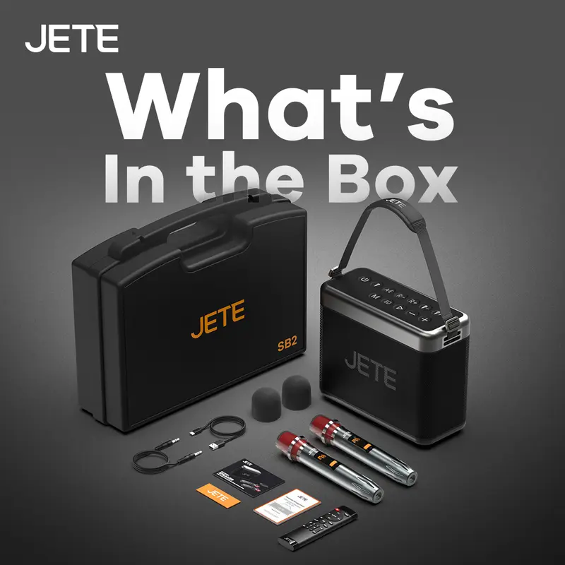 JETE SB2 Speaker Karaoke Bluetooth 2 Mic Wireless IPX6 Garansi 2 Tahun
