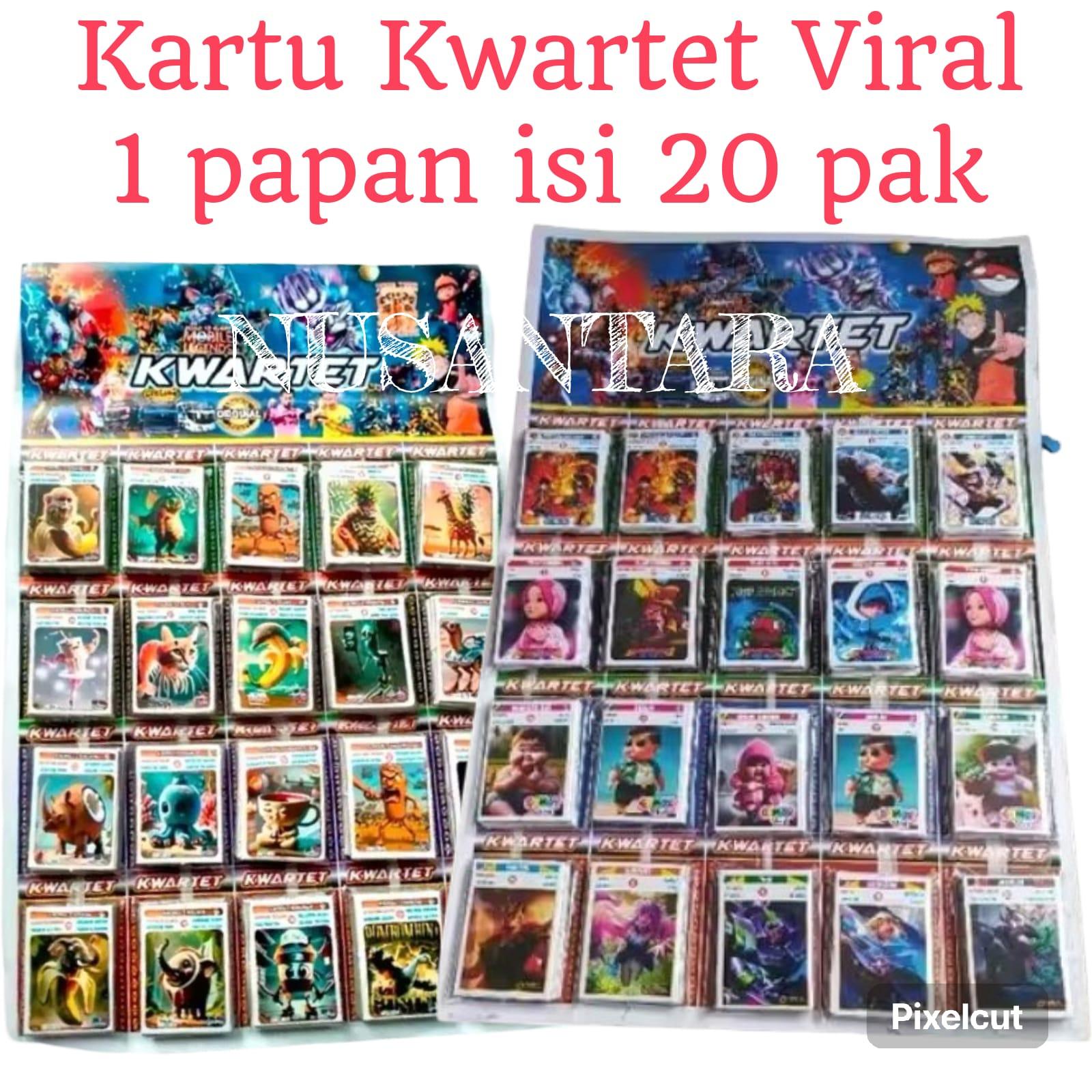 Mainan Kartu Tepuk Kwartet Lembaran isi 20 pak/640 pcs karakter kartun harga grosir termurah di online