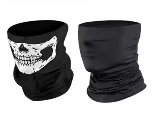 Baff Masker Kain hitam polos dan model tengkorak