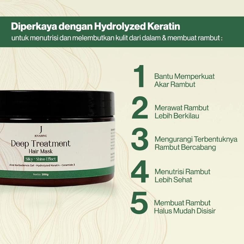 Jevarine Deep Treatment Hair Mask - Perawatan Rambut Agar Tetap Sehat , Lembut & Berkilau 3