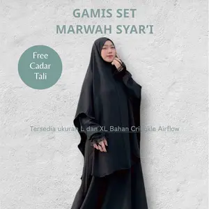 ONE SET ABAYA  MARWAH Syar'i.gamis.kringkel sutra premium.gamis umroh.gamis pengajian.gamis populer.gamis kondangan.gamis populer.dress terbaru.gamis dewasa.gamis mewah