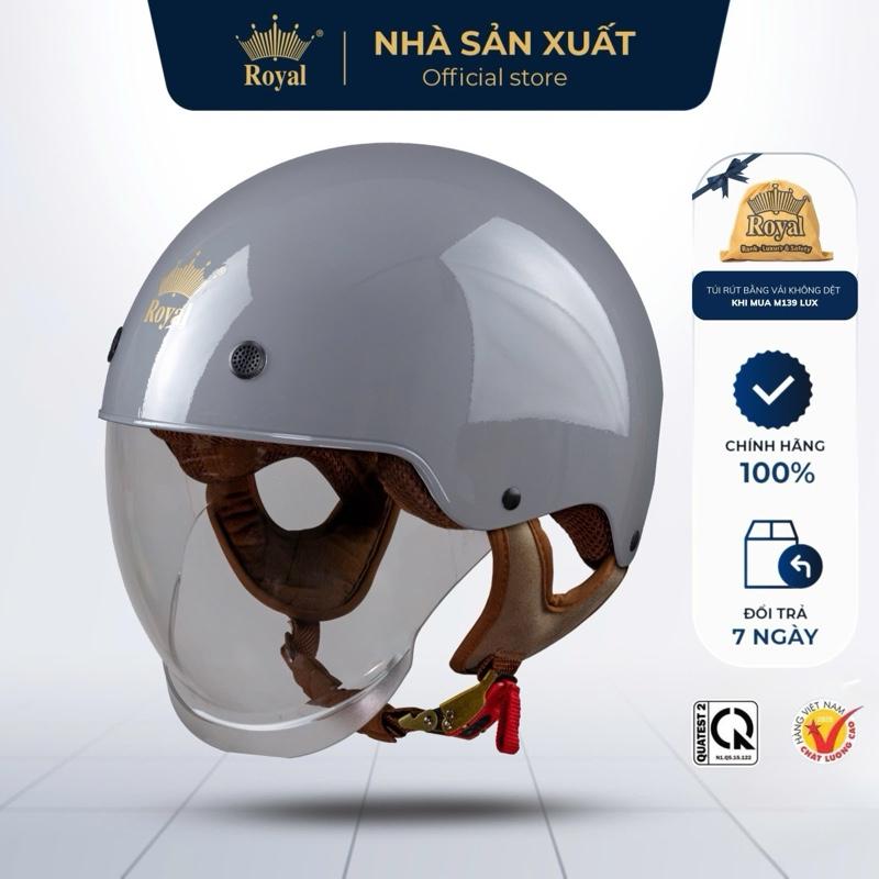 Mũ Bảo Hiểm Nửa Đầu Kính Âm Royal Helmet M239 Nón Bảo Hiểm 1/2 Royal Chính Hãng