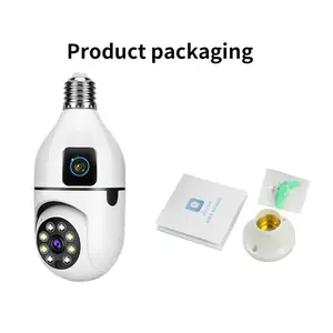 V380 Pro CCTV Lampu Dual Lens Full HD 360 Rotation Auto Tracking Two-Way Voice Smart Wifi Kamera - 2 Lensa, TIDAK ADA Kartu SD
