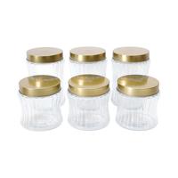 Gambar AZKO Culinart Icy Stoples Kaca Set 6 pcs Transparan - Gold Toples Jar Food Container Setoples Wadah Penyimpanan Kedap Udara dari AZKO ID Kota Administrasi Jakarta Barat 3 Tokopedia