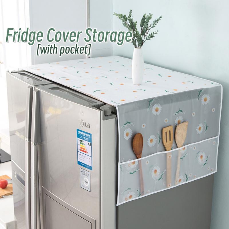Peach - Handmade Fridge Top Cover with Multiple Pockets 14