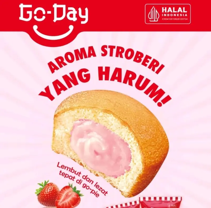 GO-DAY GO CAKE Strawberry 10 pcs PROMO Harga  Pabrik 0