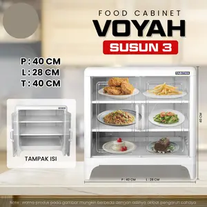 Rak Lauk 3 6 Susun Dengan Tutup VOYAH TABITHA Rak Lauk Lemari Storage Plastik