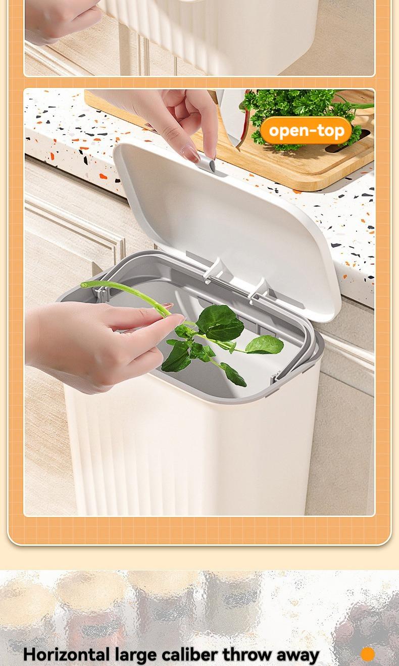 Product Introduction of SG New Design Wall-Mounted F Kitchen Bathroom Large Capacity rubbish bin rubbish bag trash bin dust bin with lid 4