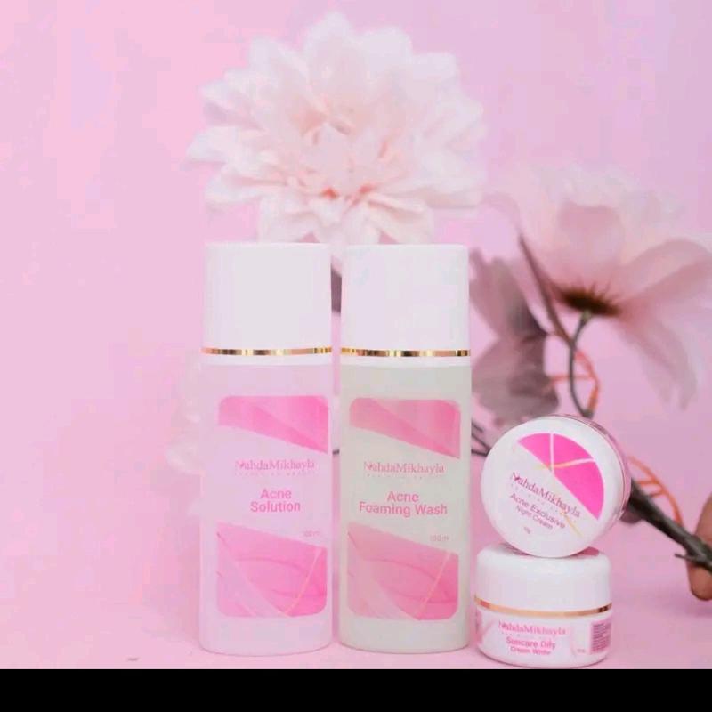 NAHDA MIKHAYLA SKINCARE (Kemasan baru)Original BPOM. pencerah perawatan wajah aging pelembab hitam acid.acne dan normal 4