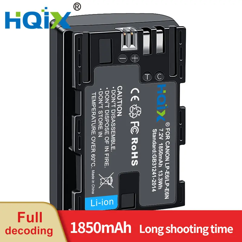 HQIX cho Canon EOS R R5 R6 R7 90D 80D 70D 60D 6D Mark II 6D2 7D2 5D4 5D3 5D2 5DS 60Da máy ảnh LP-E6 LP-E6N sạc pin