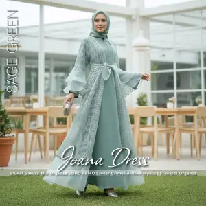 joana dress tampiln mewah_ gaun wanita brukat sakura mix organza premium