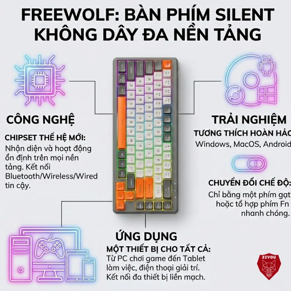 Bàn Phím MINI Không Dây Ziyou FreeWolf M68 Full LED Gõ Êm Giảm Ồn 3 Chế Độ Kết Nối Tương Thích Máy Tính, Điện Thoại | BigBuy360 - bigbuy360.vn Bàn Phím MINI Không Dây Ziyou FreeWolf M68 Full LED Gõ Êm Giảm Ồn 3 Chế Độ Kết Nối Tương Thích Máy Tính, Điện Thoại | BigBuy360 - bigbuy360.vn