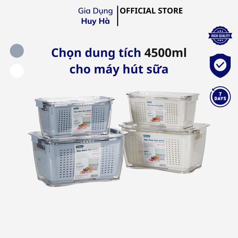 Hộp đựng thực phẩm 2 lớp cao cấp kèm rổ thoát khí nước. Hộp bảo quản thực phẩm để tủ lạnh có khóa bảo quản rau củ 6588+6589