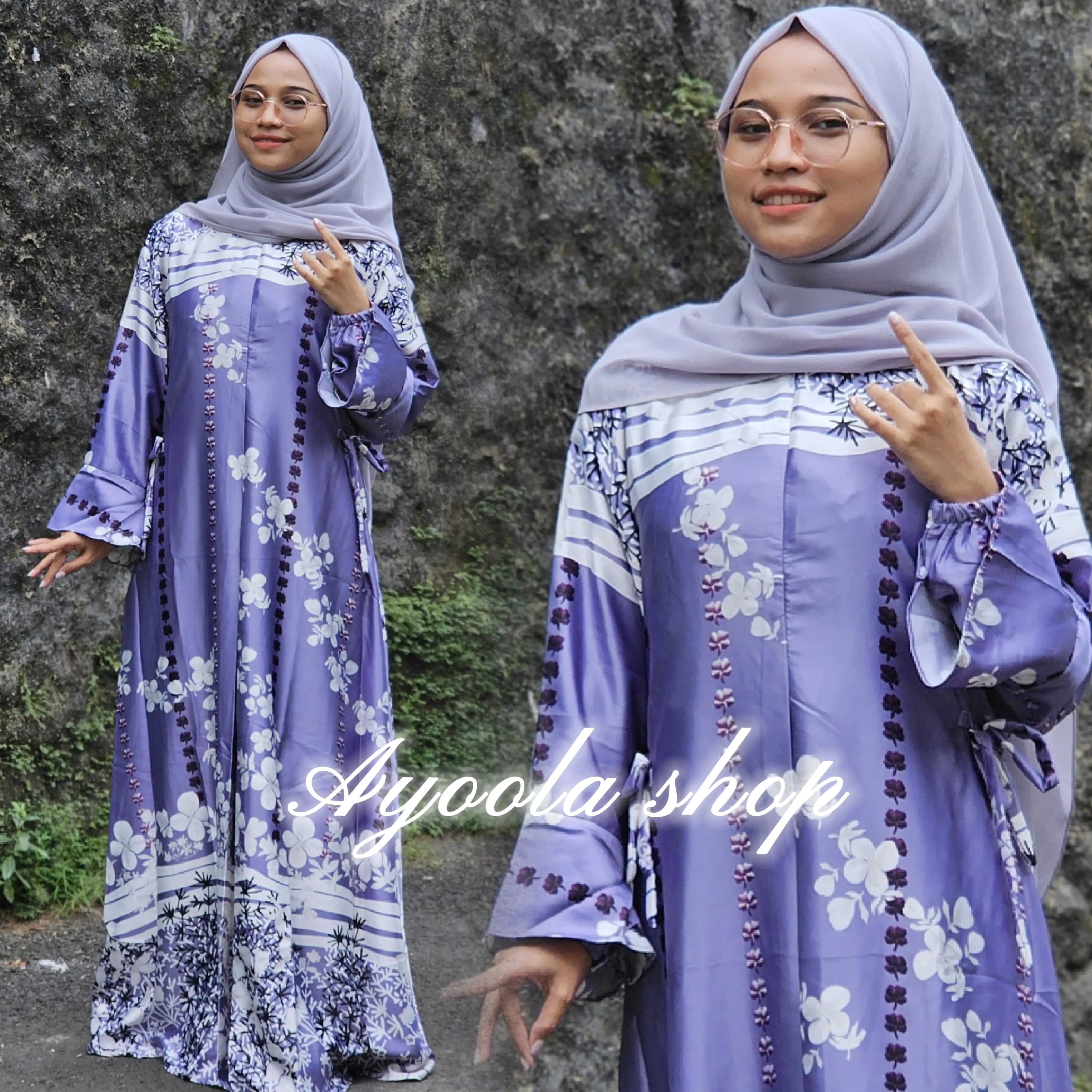 Gamis Lotus silk premium / Gamis terbaru trending M-6L Wanita Muslim