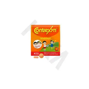 Contrexyn Obat Penurun Panas Anak Rasa Jeruk Strip Isi 4 Tablet Kunyah