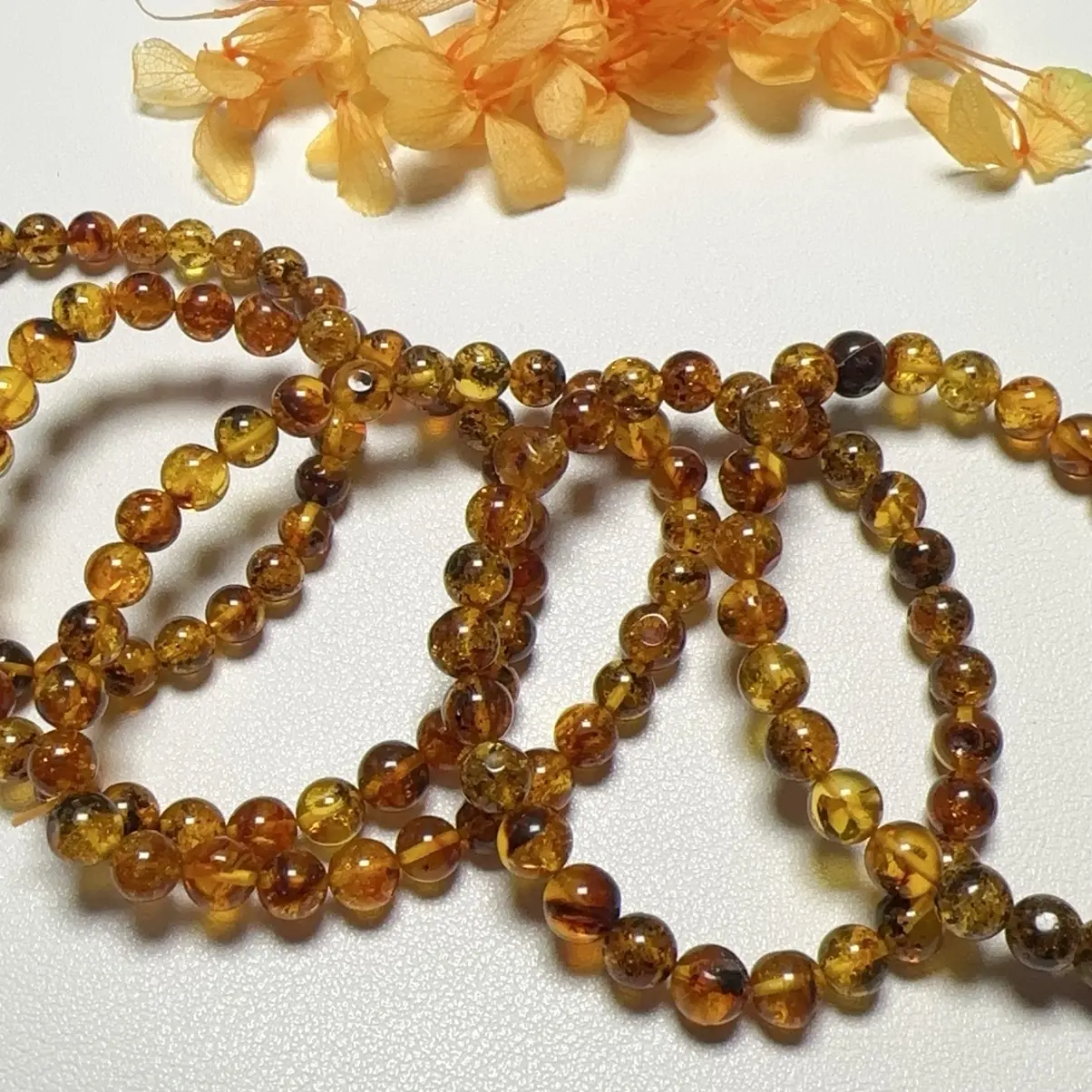 (SG Seller)Flower Amber Bracelet(relieve stress,Beauty,Health)