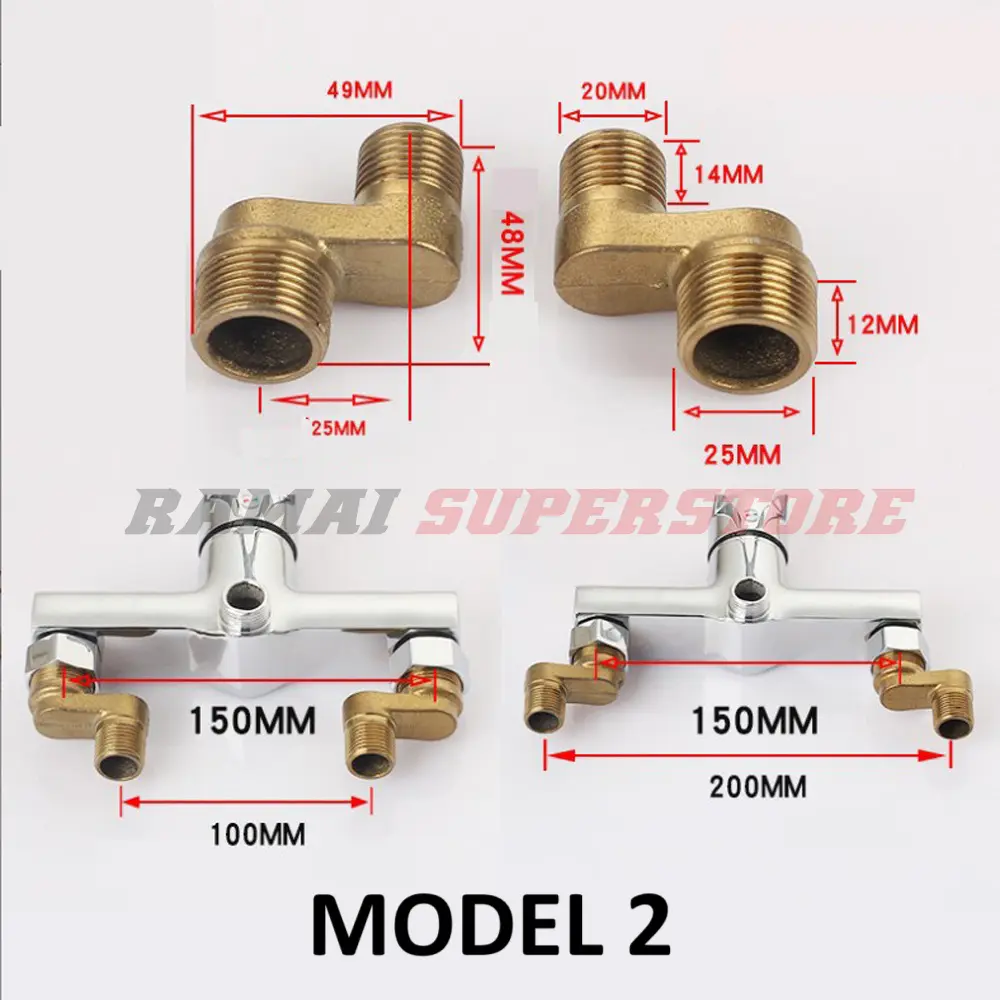 Double Nepel Kran Bathtub 3/4 X 1/2 inch