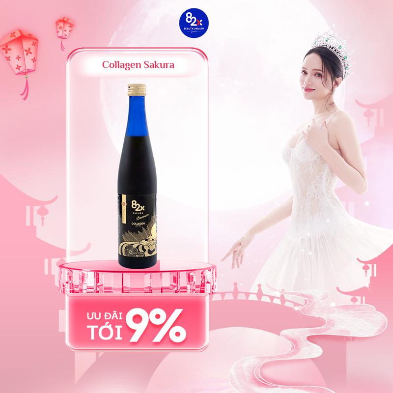 [Deal 8] Date mới - Nước Uống 82X Sakura Collagen Premium Hỗ Trợ Da Khoẻ Khoắn Chai 500ml