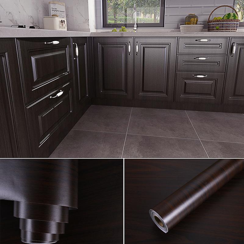 Product Introduction of Wood Cabinet Sticker Self-adhesive Thickened Waterproof Moisture-proof Wardrobes Table Door Furniture Renovated Wallpaper, 100CM 6
