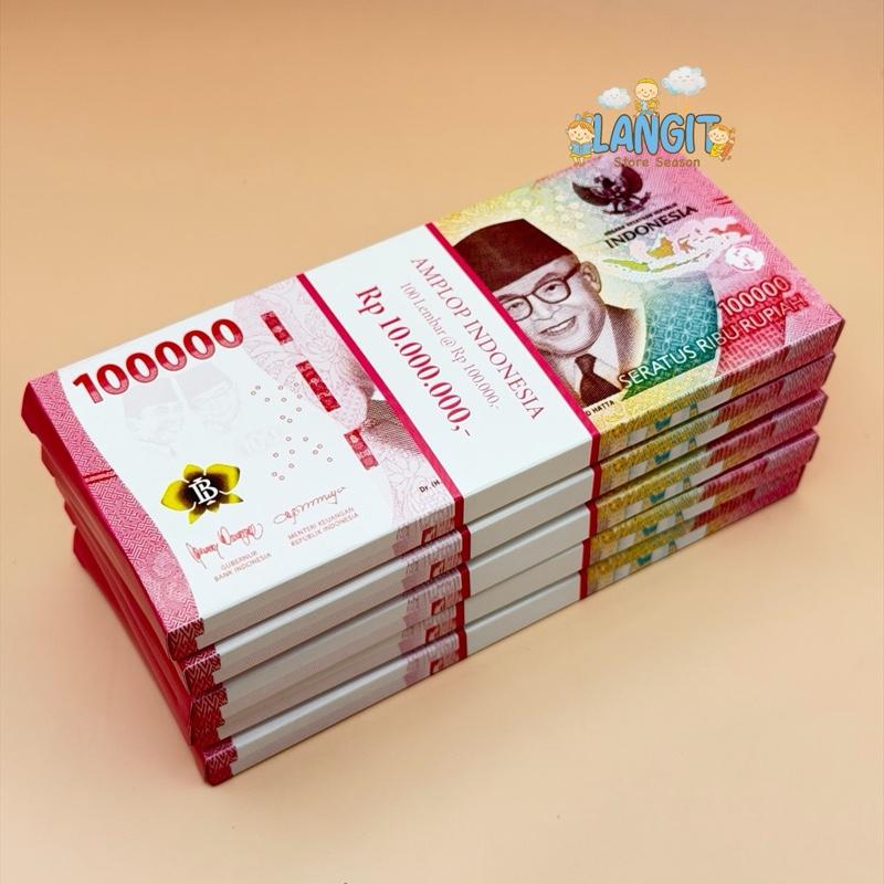 Amplop Lebaran Motif Uang Segepok Motif 3D ukuran Panjang isi 5 pcs untuk Idul Fitri