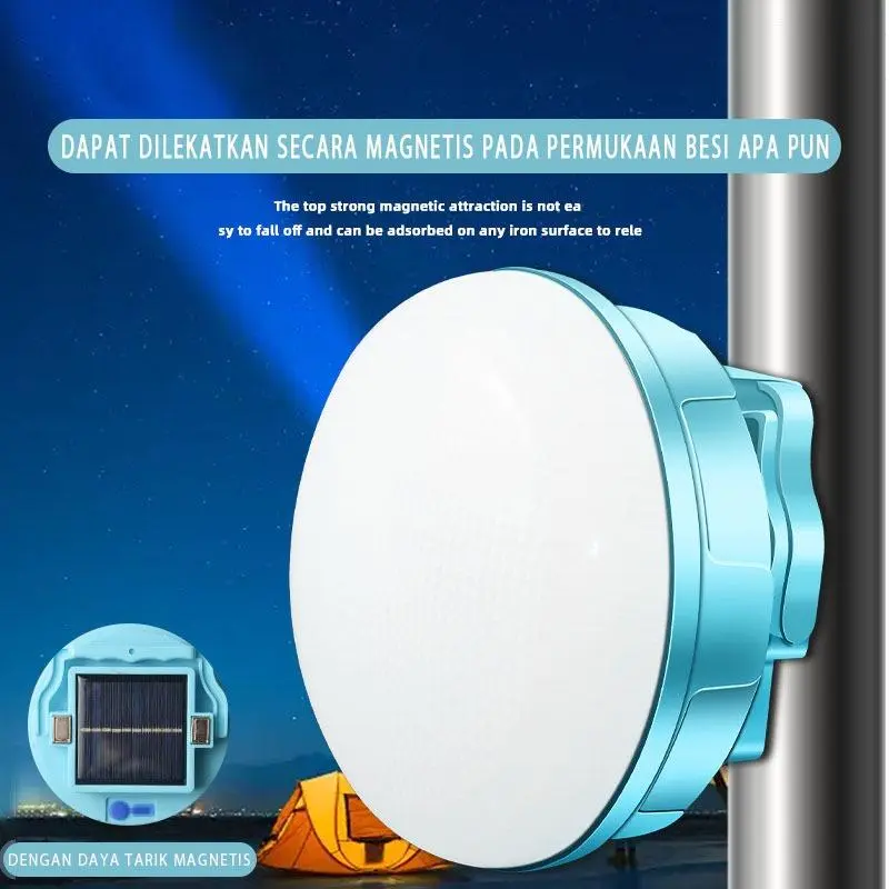 Lampu Emergency Ufo Gantung Solar Panel Camping Darurat Lampu Taman Lampu Belajar Lampu Multifungsi 600w lampu emergency tahan 24 jam IP67 Tahan Air lampu led tenaga surya outdoor Multi-fungsi lampu tenda camping Portabel lampu usb 2