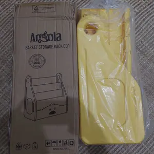 ANGOLA Rak Buku Lucu Anak Model Bebek Gemas 4 Tingkat/Rak Tempat Penyimpanan Buku dan Laci Mainan Anak/lemari  Dapat disesuaikan Tegak Rak Piring C01/C02 Biru Pink Snack Rack