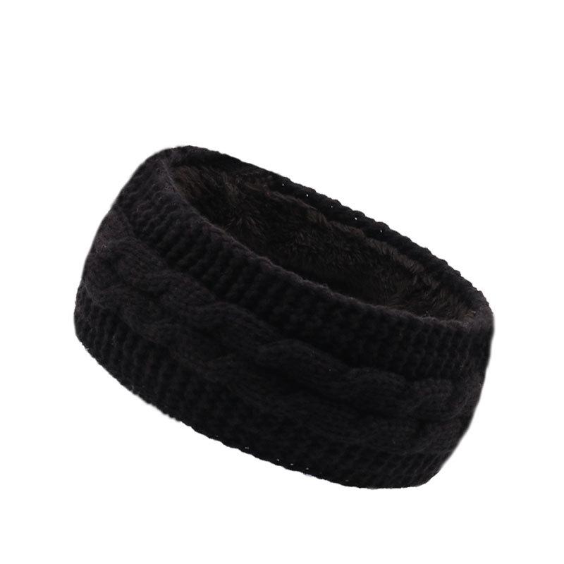 Winter plush hair accessories cross-border autumn and winter knitted headbands for warmth and sports headbands and ear protectors_voghion.com