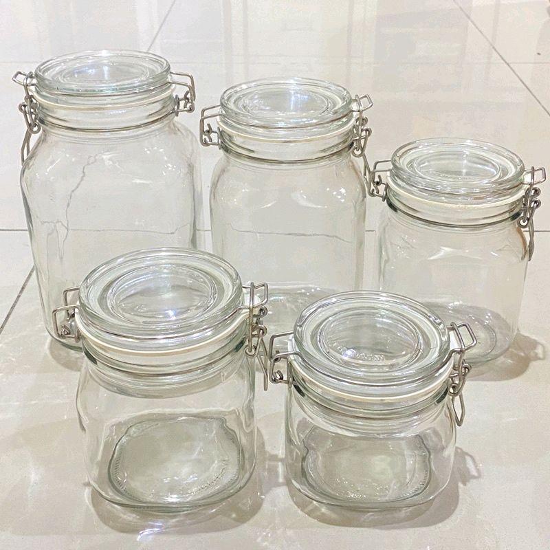 Toples kaca Hermetico Airtight Jar/ kedap udara,tebal dan kokoh ukuran 500mL Anti mlempem dan serangga 0