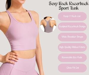 Sexy Back Racerback Sports Bra – Yoga & Running Tank for Women[YA47]