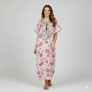 Daster Bordir Katun Rayon Viscose Motif Bunga Lembut Busui Bumil Kain Nyaman Ibu Hamil