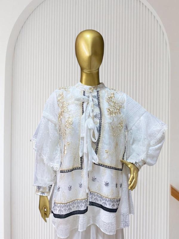 ADINDA & Co- Luna Blouse Atasan wanita Premium brukat halus mix dengan tulle Garden cantik atasan kondangan/ atasan pesta cantk/ blouse remaja kekinian 2025/ baju lebaran remaja 1