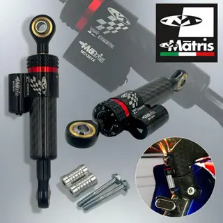 Stabilizer Stang / Steering Dumper / Matris Mini Black Carbon / Silver Chrome ( 16 klik ) Full Cnc Cocok Semua Motor Universal 1