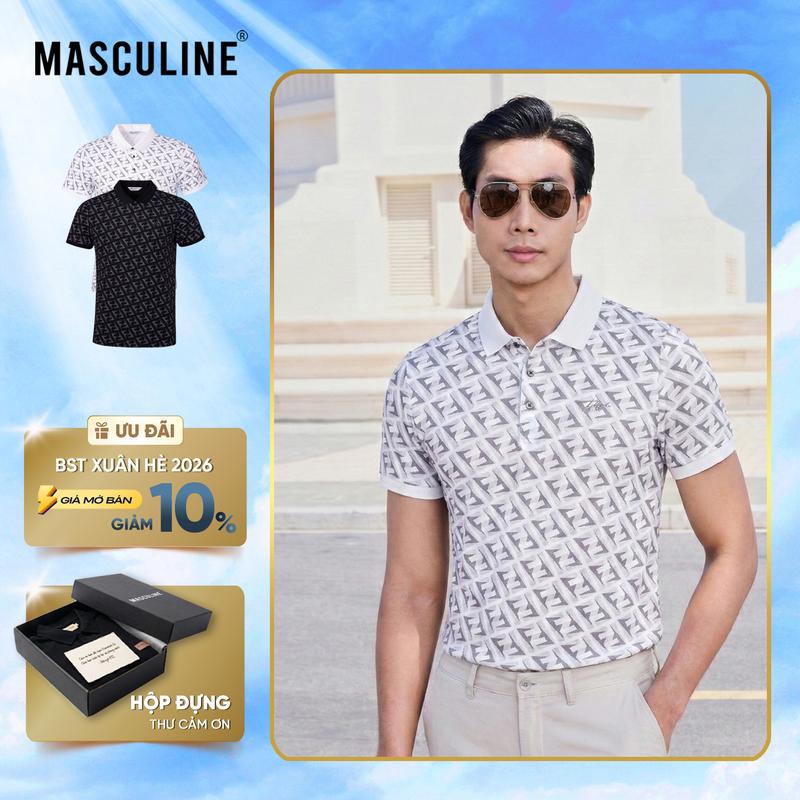 Áo polo nam cao cấp MASCULINE APL609 tơ tằm thoáng mát co giãn nhẹ dáng Slim Fit
