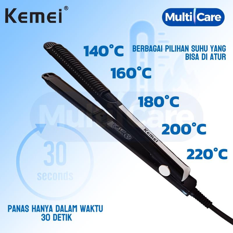 Catokan Rambut Kemei 2139 Catokan Rambut 2in1 Ceramic berkualitas Meluruskan Hitam Straightener 5