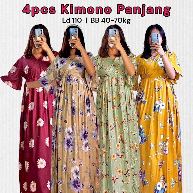 Paket 4pcs Daster Kimono Panjang Busui Friendly LD 120 Max BB 85kg 0