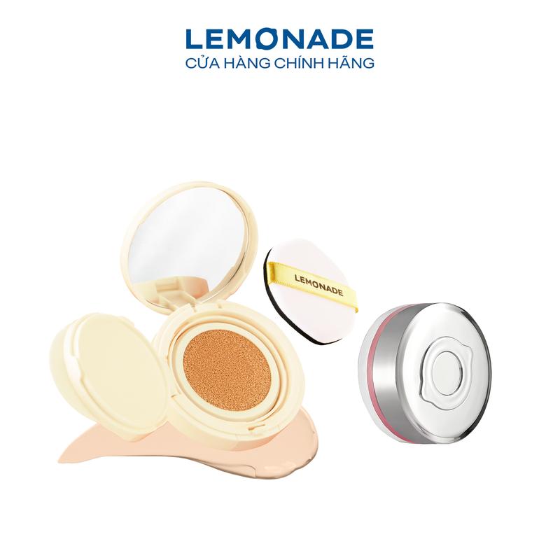 Combo 01 Phấn nước Lemonade Matte Addict Cushion 15g và 01 Má hồng căng bóng dạng phấn nước thuần chay Mirror Mirror Blush Cushion 8g