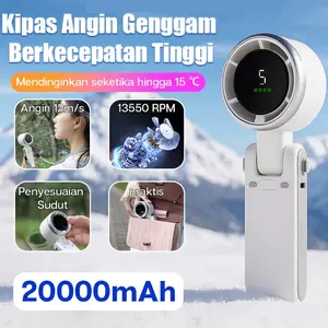 Kipas Mini Tangan Portabel Turbo Daya Besar - Bisa Digantung di Leher, Ultra Senyap untuk Kantor & Asrama, Tahan Lama 40 Jam, Kuat untuk Outdoor, Alat Pendingin Musim Panas Super Kencang
