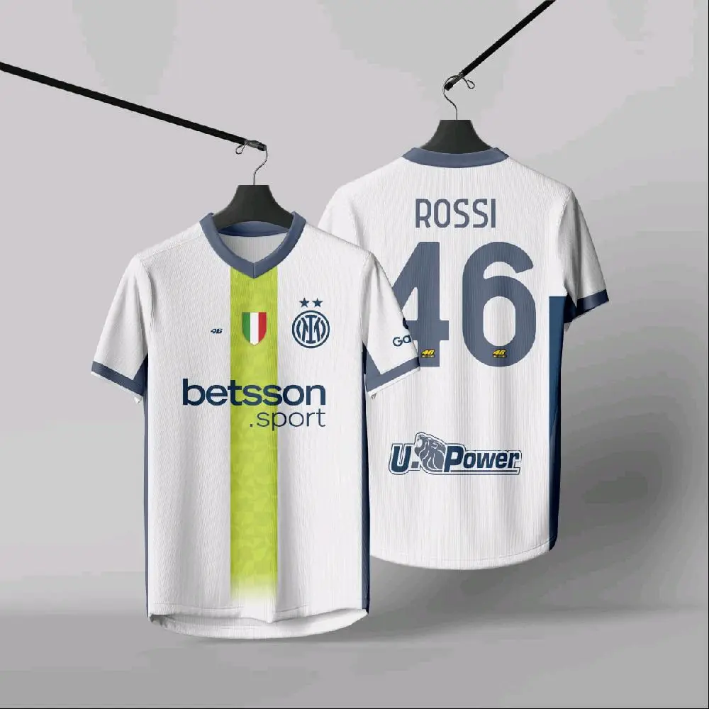 JERSEY INTERMILANXVALENTINO ROSSI46 BAHAN DRYFIT FULL PRINTING GRATIS NAMA DAN NOMER PUNGGUNG.