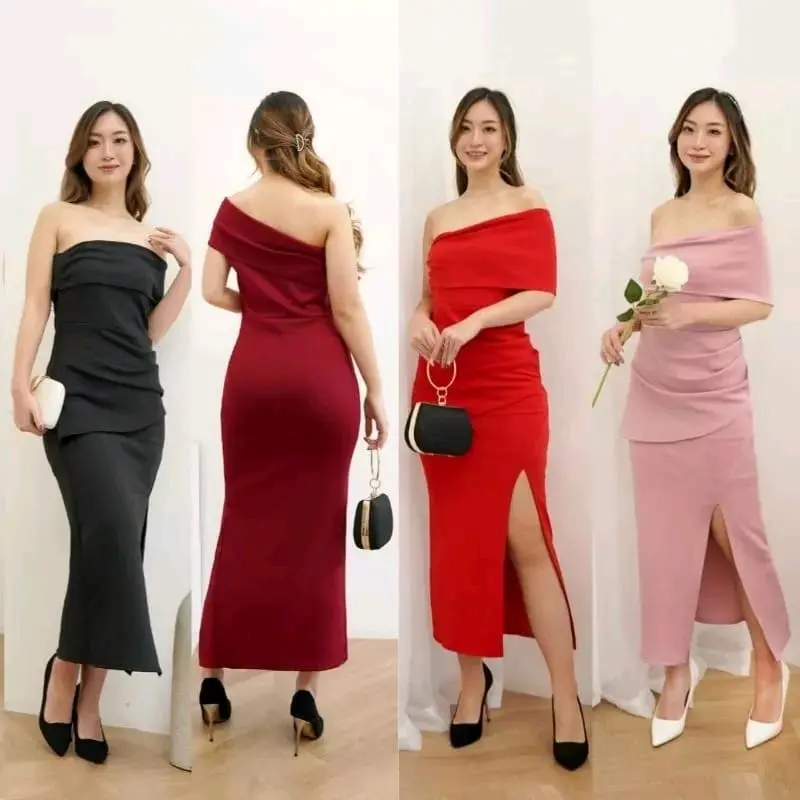 Dress anya scuba terbaru Gaun Wanita Pesta Casual Nyaman Santai Formal Panjang 8