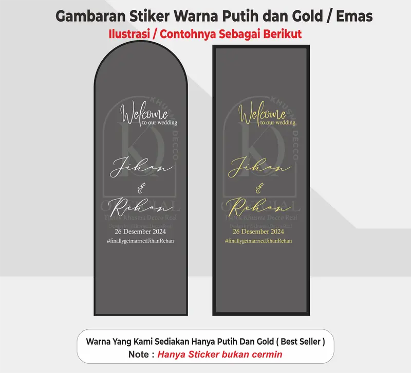 Khusma Decco Stiker Cermin Wedding Engagement Dekorasi Hanya Stiker 2