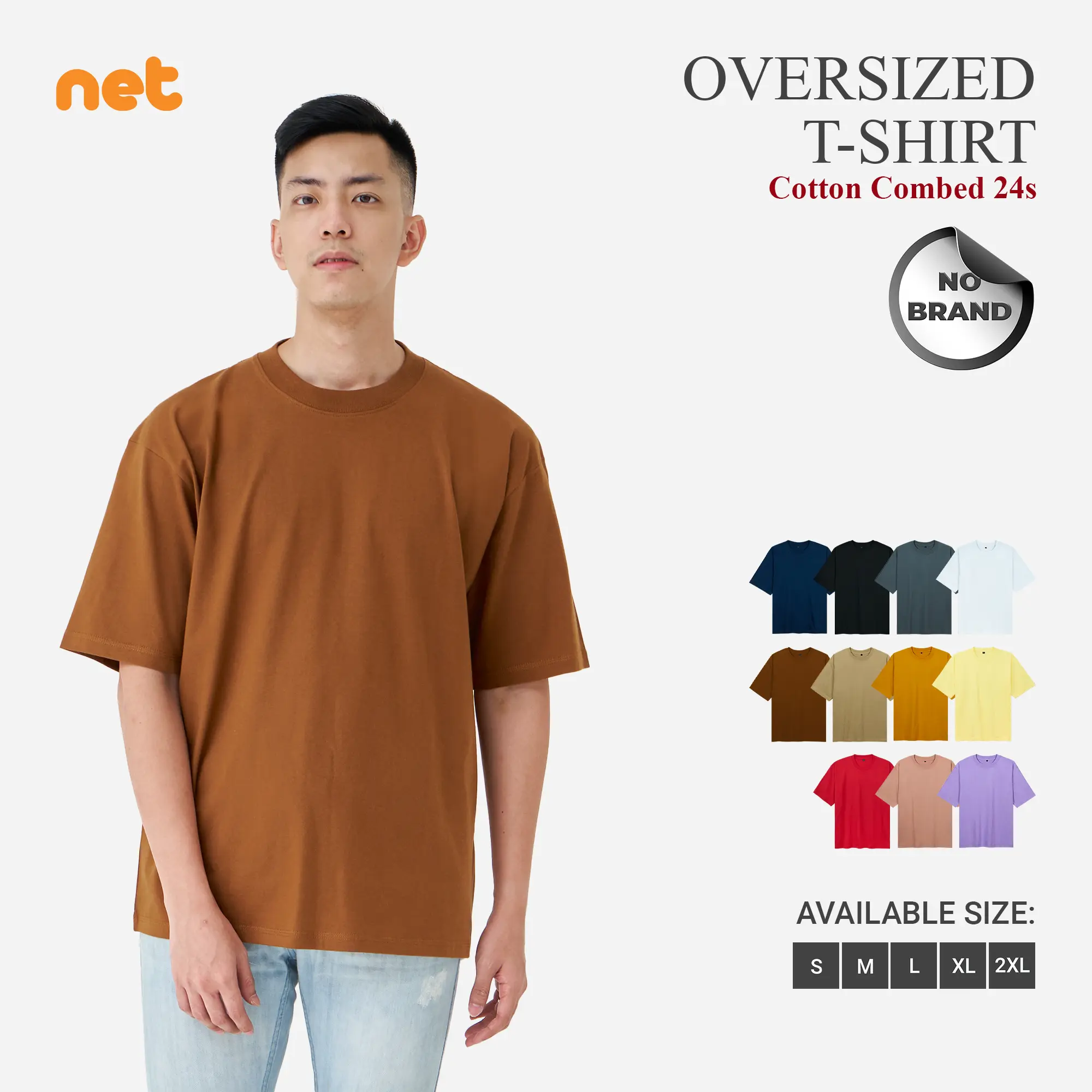 KAOS POLOS OVERSIZE COTTON COMBED 24S OVERSIZED TSHIRT BIG SIZE UNISEX PRIA WANITA