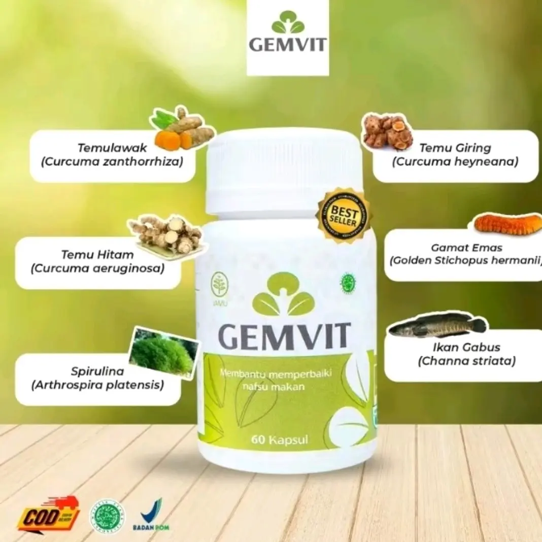 Gemvit Isi 30 Kapsul Ori Bpom Halal