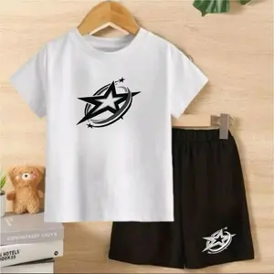 Setelan Anak Motif BINTANG Kaos Dan Celana Untuk Anak Laki-laki Dan Perempuan Usia 2-12 Tahun Bahan Katun Parsel Bayi