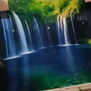 Kain Latar Belakang Dekoratif, Lanskap Hutan dan Mawar Air Terjun, Dinding Dekoratif Kamar Tidur, Dinding Dekoratif Ruang Tamu